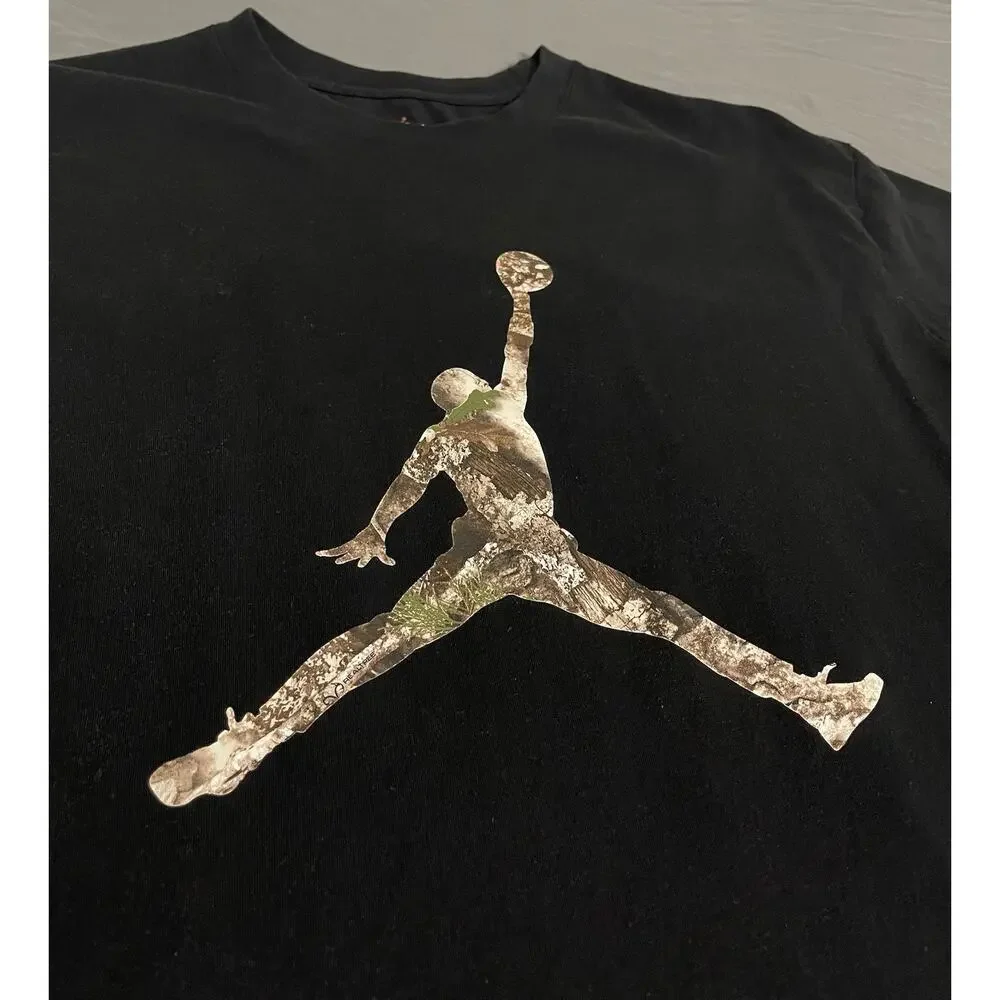 Jordan Brooklyn Realtree Jumpman T-Shirt Men’s 2XL Black/Sail Excellent